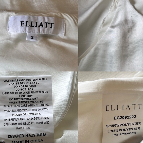 Elliatt Isabelle Dress in Ivory Elegant One-Shoulder Dress women’s size small - Picture 10 of 11